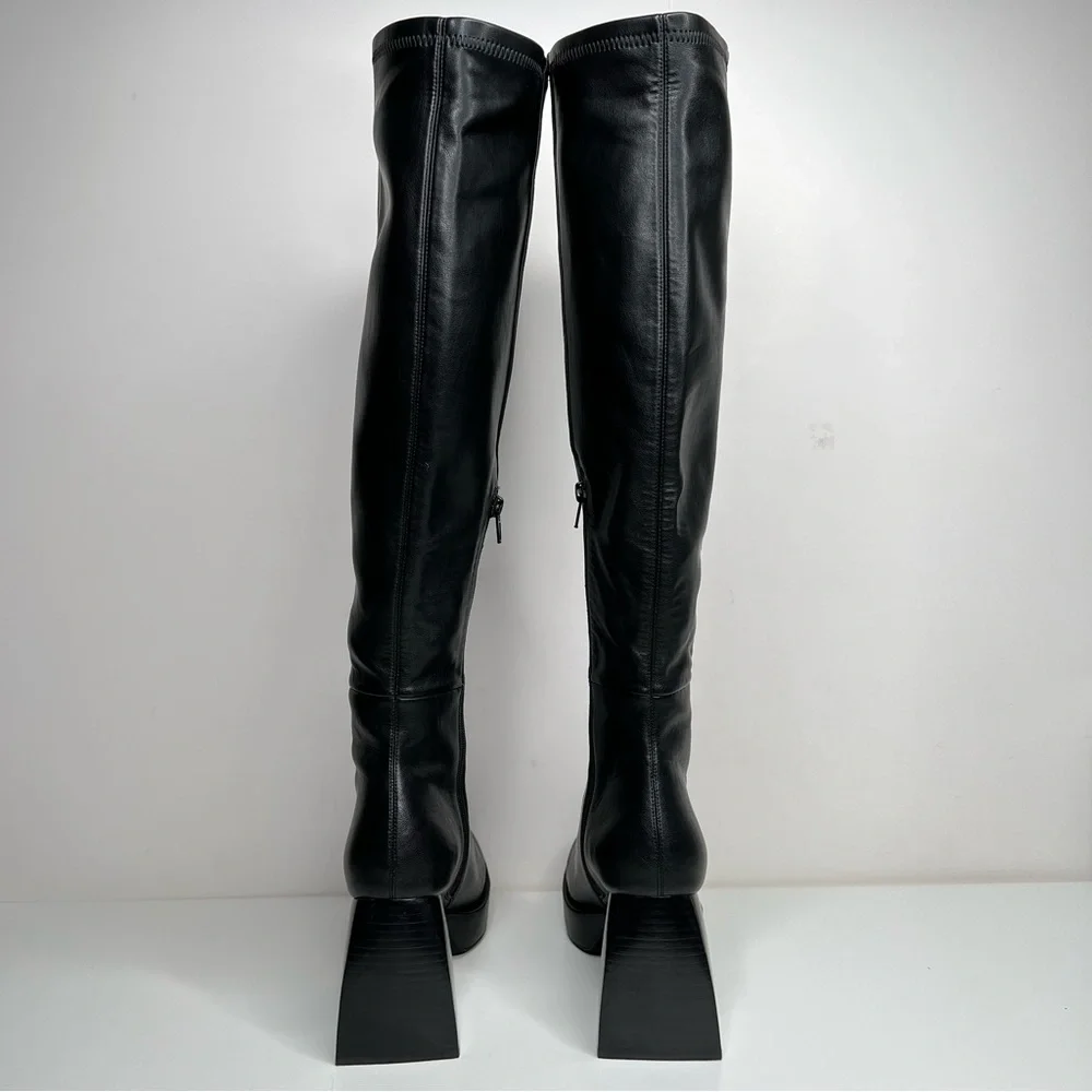 Jeffrey Campbell Black Over-the-Knee Platform Boots